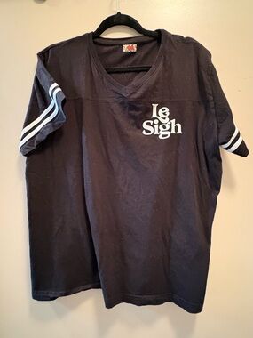 Black "Le Sigh" Graphic Tee with White Accents